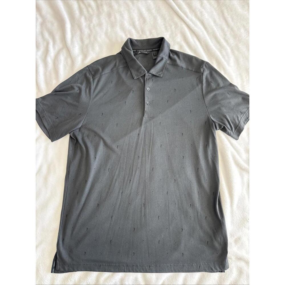 Adidas Golf Adicross Polo Shirt Men's L Large Gray Drive Print Performance